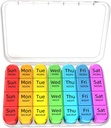 Odaro Weekly Pill organizators 4 reizes dienā, Daily Pill Box 7 diena, liels ceļojumu Pill Case ar 28 iecirknis, lai turētu medicīnu, vitamīnu un uztura bagātinātāju - balts gadījums