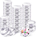 Sieral 4 Pack 7 Day Stackable Pill Organizatori Round Pill Organizators Case Stackable Weekly bagātinātāji Vitamīni Individuālās uzglabāšanas konteineri Kastes turētājs Dispenser ar Lids Travel Medicine, Clear