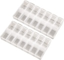 2 Iepakojums OPP Clear Daily Pill Box organizators, Am Pm Pill organizators 7 diena, Weekly Pill organizators 2 reizes dienā tabletes, papildinājumi un zāles, Small Pill Box 7 diena, Medication organizators