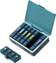 Nedēļas tabletes Organizators 4 Reizi dienā, Lieli iecirkņi Pill Box 4X 7 Diena, Medicīna Organizators Pill Case for Pills/Vitamins/Zivju eļļas/Medicīnas/Pupplements (4x7 Blue)