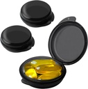 Small Pill Box (3 Pack), Daily Mini Pill organizētājs Portable Purse kabatā,Ceļot Pill Case Medicine uzglabāšanas konteinera Earplug Case (Blcak)