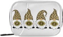 Leopard Gnomes Saulespuķu Pill Box 7 Day Pill Case Travel Pill Organizators Bag ar rāvējslēdzēju Pārnēsājams Weekly Case Compact Izmērs Vitamīnu piedevas turētājam