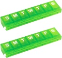 EZY DOSE Weekly (7-Day) Pillu organizētājs, medicīnas Case, Vitamīnu Plānotājs Box, Maza slūžu Iedalījumi Drošas receptes Zāles un Novērst Spilling, Krāsas May Vary (Maza Lock - 2 Iepakojums)