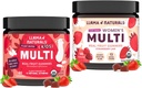 Llama naturals Reāls augļu multivitamīns Gumijas, Kids & Women's Without-Based Vitamīni, nesatur pievienotu cukurniedru cukuru, Organisks, vegāns, Košļājams, 90 ct & 120 ct
