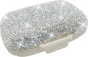 Bling Pill Case for Purse Medicine Vitamīna konteinera turētājs Pocket Pill Case Round Medicine Organizators vitamīnu / Zivju eļļas / Supplement Travel Medicine Kit (8 iecirknis Silver)