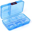 Pillu organizētājs, pārnēsājams Pill Dispenser, 9 nodalījumi Mitruma-Proof Pill kaste Purse Vitamīniem, Medicīna, Zivju eļļa,Ceļojuma Pill organizators (Zils)
