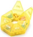 Iknedēļas Pill Organizators Liels 7 dienu Pill Box Organizators Daily Medicine Case for Vitamīna zivju eļļa Tabletes papildinājumi Artrīts Friendly