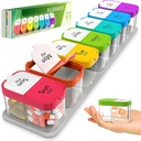Extra Large Weekly Pill Organizators - XL Vitamīna turētājs ar 7 Atdalāmiem AM PM iedalījumiem - Pārnēsājama medicīna Dispenser mājas un ceļojumiem, Big Supplement Container nedēļas vai ikdienas lietošanai, Varavīksne