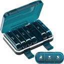 Nedēļas plātņu organizators 3 reizes dienā, 7 Day Portable Pill kaste tabletes, vitamīni, zivju eļļa, zāles, papildinājumi (3x7 Blue)