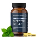 Angel Vitamīni Quercetin Nattle+ - Atbalsta Alergy Wellness & Sinus Health, Featuring Quercetin with Bromelain, Crafted for Seasonal Well-Being, cGMP Sertificēts, Ražots ASV, 60 tabletes