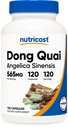 Nutricost Dong Quai 565mg, 120 Kapsulas - bez lipekļa, ne- GMO, veģetārās kapsulas - Angelica Sinensis