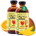 BĒRNU Essentials Kids Multivitamīnu & Mineral - Vitamīni bērniem, Šķidrie Multivitamīnu Toddler & Baby - Natural Orange & Mango, 8 Fl Oz (iepakojums no 2)