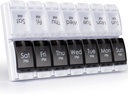 MERICARGO Am Pm Pill organizētājs 7 Diena, 2 Reizi dienā liels nedēļas Pill Box, Push Potton Daily Pill Case vitamīnu, zivju eļļa, papildinājumi