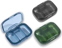 3 Iepakojums 3 Iedalījums Pill kaste, Mitruma pārbaudes Pill kaste, Travel Pill organizētājs kabatlakatiņu Purse, Daily Portable Medicine Vitamīnu kaste, Zivju eļļas kaste, Papildbarība