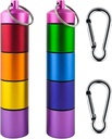 Mazs pārnēsājams metāla Pill organizētājs Case Keychain, Stackable Waterproof Travel Cute Pill Box Holder, Aluminum Sakausējuma konteiners, Nodalījums turēšanas bagātinātājiem, Vitamīni un medicīna