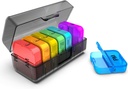 Daviky Pill Box 7 Day, Pill organizētājs 2 reizes dienā, Pill lietas organizētāji 7 Day Am Pm, Portable Travel Pill organizētājs, Daily Pill Box organizētājs, liels Pill organizētājs zivju eļļu, vitamīns, papildinājums