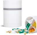 Extra liels papildinājums Organizators un portatīvās tabletes Case ar 8 iecirkņi Divslāņu Medicīna Dispenser Mēneša Vitamīni Organizatori Pill pudele, White