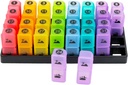 Ikmēneša Pill organizētājs 2 reizes dienā, viens mēnesis Pill Box AM PM, 31 diena Pill lieta Divas reizes dienā, lai tur vitamīnu un ceļojumu medicīnas organizētājs, 30 diena Pill organizētājs, 4 nedēļas Pill lietas