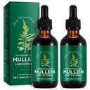 Mullein Drops for Lungs 4 Fl Oz - Mullein Leaf Extract for Lungs with Chlorophyll - Dabīgs augu valsts papildinājums plaušu tīrīšanai, respiratorais atbalsts, uzlabo imunitāti, gremošanas labsajūtu