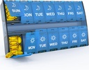 XL Large Weekly Pill Organizators 2 reizes diena, Hinged Lids Daily Vitamīnu Pill Box turētājs Am Pm, Big Pill konteineru 7 diena, Medikamentu organizētājs divreiz dienā, Medicīna Organizators Papildinājums