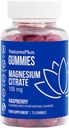 NaturesPlus Gumijas Magnija citrāts - 75 Gumijas, Avenes - palīdz nomierināt prātu un ķermeni, atbalsta kaulu blīvums - Veģetārs, bez lipekļa, non-GMO - 25 Kalpo