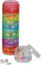 Ezy Dose Weekly (7-Day) Dienas Stackable Pill Case, Medicīna Plānotājs, Vitamīnu Organizators Kaste, Vidēja Atdalāms Pilieni, Viegli lietot, Varavīksnes krāsas, BPA bez