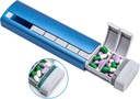 Daviky Metal Travel Pill Organizators, Premium Aluminum Pill Box 7 Day, Weekly Daily Pill Case, Stylish&Cute Pill Holder for Medicines, uztura bagātinātāji un vitamīni (Blue+Gray)