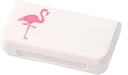 SagaSave Travel Pill Case 3 Iedalījumi Portatīvais Pill Case Putekļu necaurlaidīgs un mitruma proof Daily Pill Case Small Pill kaste vitamīniem, zivju eļļa, piedevas (Flamingo)