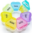 MOLN HYMY Large Weekly Pill Box 7 Day, Pill Case organizator 1 reizi dienā, Floral Pill Container Vienreiz dienā, Pretty Medicine Dispenser Vitamīnu / Zivju eļļa / Medikamenti / Papildinājumi
