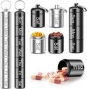 Nedēļas plātņu organizētājs, QuwaYee Portable Small Pill Case Keychain Pill Holder for Travel, 2 Pack Metal Pill Case Ūdensnecaurlaidīgs Daily Medicine Pill Organizators vitamīnu, zivju eļļa, Papildinājums
