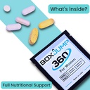 Iepakojumā ietilpst D, C, E, A, B12 vitamīni enerģijai, izturībai, imunitātei, kaulu un ādas veselībai – 30 dienas