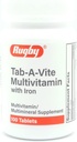 Rugby Laboratories Tab-A-Vite Multivitamīnu ar dzelzs Multiminerālu Papildinājums A, C, D Tiamīns Riboflavīns Niacin Folāts Pantotēnskābe 100 tabletes (1. iepakojums)