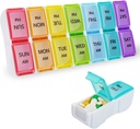 DailyRest Pill organizētājs 2 reizes dienā, Pill Box 7 Day, AM PM Pill Case, Atdalāms Weekly Pill Container, Varavīksnes See-Trause Lids, Travel Portable Medicine Konteiners Pill/Vitamins/Applements