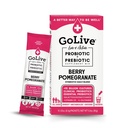 GoLive Prebiotic un probiotikas sievietēm, vīriešiem, bērniem. Ogu Granātāboli Synbiotic Pulveris w/ L-glutamīns, D3 vitamīns, Elektrolīti. Gut Health, Digestion, Metabolism, Immunity 15-50B KVV.