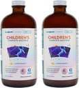 LIQUIDHEALTH Bērnu pilnīgi šķidri multivitamīni bērniem, todleri - būtiski vitamīni, uzturvielas un minerālvielas, imūnsupport, Gut Health - ražoti ASV, Vegan, ne ĢMO, bez cukura (2 iepakojumi)