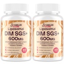 Liposomālais DIM SGA papildinājums - Hormonu papildinājums sievietēm un vīriešiem, Estrogēnu piedevas Satur sulforafānu Glikozinolātu, E vitamīnu, granātābolu augļu - atbalsts Detokss un antioksidants (2 iepakojums)
