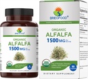 Brieofood Organic Alfalfa 1500mg, 45 Kalpojumi, Veģetārs, bez lipekļa, 90 Veģetārās tabletes