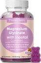 Magnijs Glicerīns Gummies 400mg, w/Inozitols 500mg sievietēm, Minerāls un VIT B8 miegam, stress un muskuļu relaksācija, vielmaiņas veselība, bez cukura, nav melatonīna, nav lipekļa, nav ĢMO, vegans, pektīns, 60