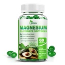 Magnija glicināts 400mg, Augsta Absorbcija Magnija papildinājumi Softgels ar vitamīnu E, B6, Cinka miegam, Calm, Muskuļu relaksācija & Kaulu veselība, bez lipekļa, ne-GMO, 60 softgels