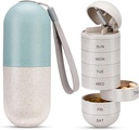 Zannaki 2 in 1 Pill organizētājs ar notekcauruli,Grain Fiber Weekly Pill Case liels iecirkņa mitruma pierādījums, Magnetic Lock,BPA bezmaksas ceļojumu Pill Box 7 diena, lai turētu tabletes,Vitamins,Zivju eļļa,Plēves