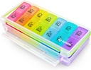 AUVON Weekly Pill Organizators 2 reizes dienā, liels 7 dienas AM PM Pill Box organizators, Daily Pill Case with Mitruma-Proof & Design Noņemamu nodalījumu turēt vitamīnus, zivju eļļa, papildinājumi, zāles