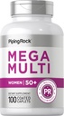 Klinšu multivitamīni sievietēm 50 Plus - 100 Apvalkoti Caplets -Diena Daudz vitamīnu un minerālvielu sievietēm -- Ne-GMO, bez lipekļa Papildinājums