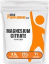 BulkSupplements.com Magnija citrāts Pulveris - Magnijs 400mg Papildinājums, Viegli Absorbējams - Pure & Gluten Free, 3.5g per Servējot, 250g (8.8 oz) (1. iepakojums)