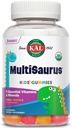 KAL MultiSaurus Multivitamīnu Gummies, USDA Organic Multivitamine bērniem, Veseli kauli, Imūnās un enerģijas atbalsts, Vegan & Gluten bez mākslīgiem uzliesmojumiem vai krāsām, 30 Servējumi, 60 Gumijas