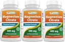 Labākie dabas magnija citrāts (Citrato de Magnesio) 400 mg 250 tabletes (400 mg elementārā magnija uz 2 tabletēm) (3)
