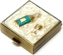 9328 Square Small Pill Box organizators Cream White Brass Women Travel Pill Case Purse Kabatas konteiners Ikdienas Portable Medicine Vitamīnu Box Medikamentu papildinājums Mini uzglabāšana