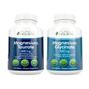 Magnijs Taurāts 400mg + magnija glicināts 400mg - Augsta Absorbcija un augsta bioloģiskā pieejamība - Vegan Bundle - 270 + 270 tabletes