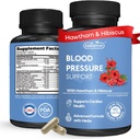 Asinsspiediena atbalsta papildinājums – Dabas Hawthorn, Hibiscus, Ķiploki un olīvlapas – Sirds veselība un cirkulācija atbalsts – B12, B6 – Vegan, Non-GMO – 90 Caps (3-Mēneša piegādes)