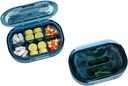Maza Pill kaste, mitruma novēršanas tabletes, Travel Pill organizētājs Pocket Purse, Daily Portable Medicine Vitamīns, Zivju eļļa, Papildinājums (Zils)