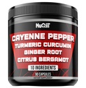 Kajennas pipari Papildinājumi ar Turmeric Curcumin Saknes, Ingvera saknes, Citrus Bergamot & More - Gremošanas veselība, Imūnsistēma, Sirds veselība un locītavu veselība - 90 kapsulas